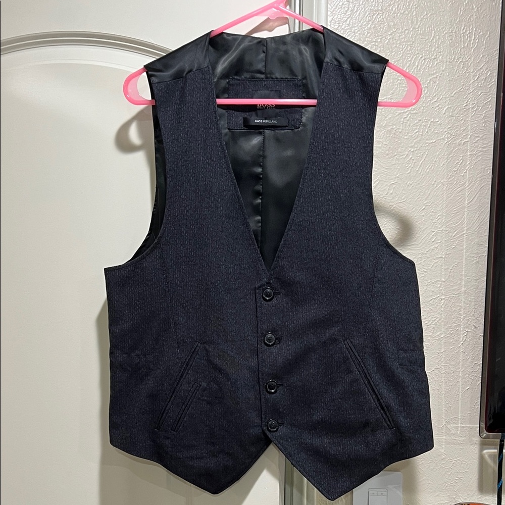 Hugo Boss Men's Charcoal Vest
